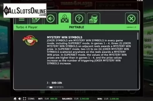 Mystery Win Symbols. Turbo 4 Player from StakeLogic