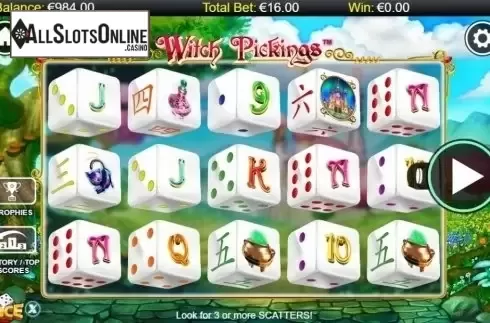 Reel Screen. Witch Pickings Dice from NextGen
