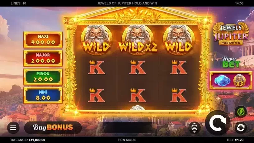 Jewels of Jupiter Hold and Win slot screenshot 