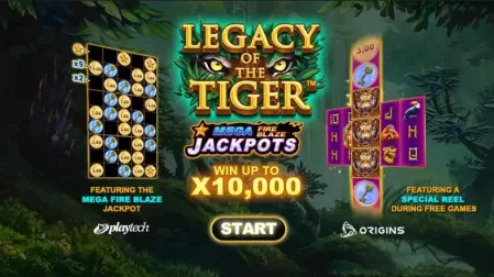 Legacy of the Tiger Mega Fire Blaze Jackpots slot screenshot 1
