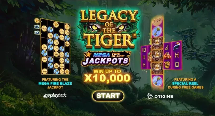 Legacy of the Tiger Mega Fire Blaze Jackpots slot screenshot 