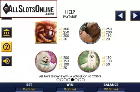Paytable 2. A bark in the park from Genesis