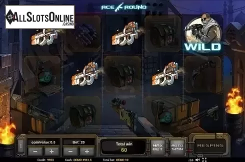 Wild Win screen. Ace Round from Evoplay Entertainment