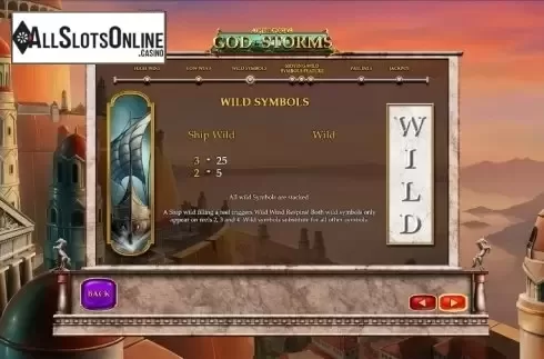 Paytable 3. Age of the Gods God of Storms from Playtech Vikings