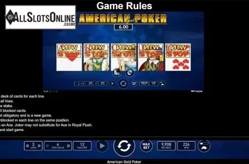 Paytable . American Poker Gold (Wazdan) from Wazdan
