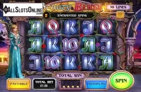 Enchanted spins screen. Beauty and the Beast (Leander) from Asylum Labs Inc.