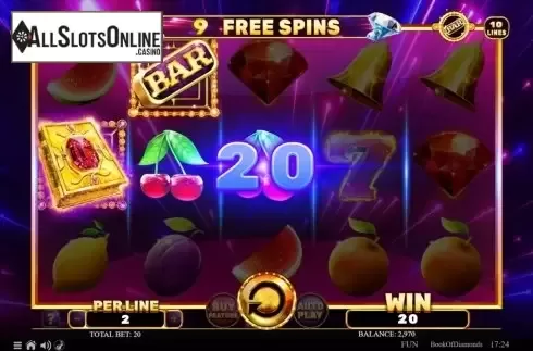 Win Screen 2. Book of Diamonds from Spinomenal