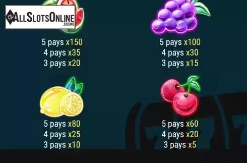 Pay Table screen 2