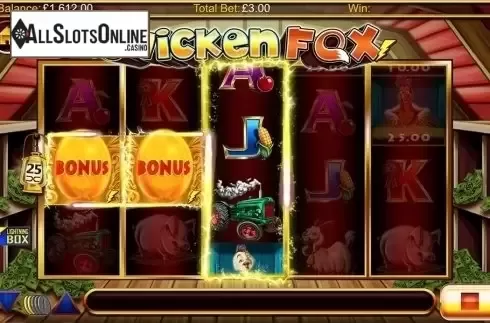 Reel Screen. Chicken Fox from Lightning Box