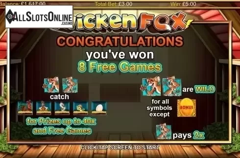Free Spins. Chicken Fox from Lightning Box