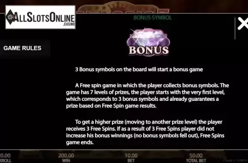Free Spins screen