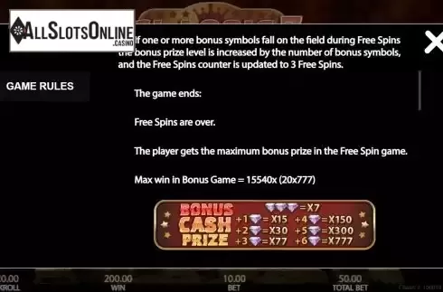 Free Spins screen 2