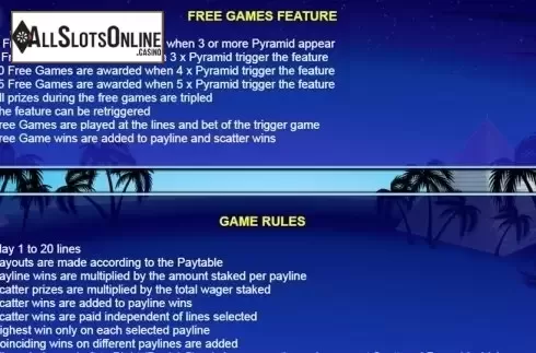 Paytable 3. Classic Platinum Pyramid from NextGen