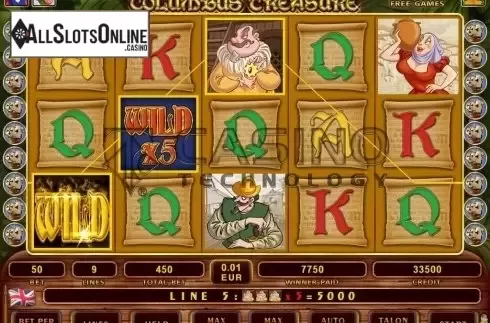 Screen 3. Columbus Treasure from Casino Technology