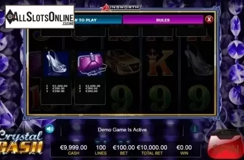Paytable 4. Crystal Cash from Ainsworth