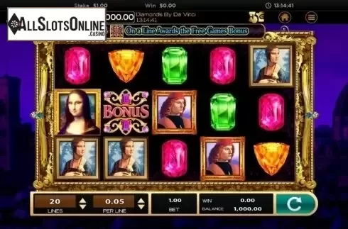 Game screen. Da Vinci (High 5 Games) from High 5 Games