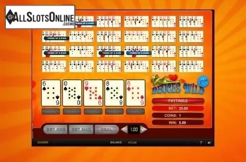 Win screen. Deuces Wild 25 Hands (GVG) from GVG