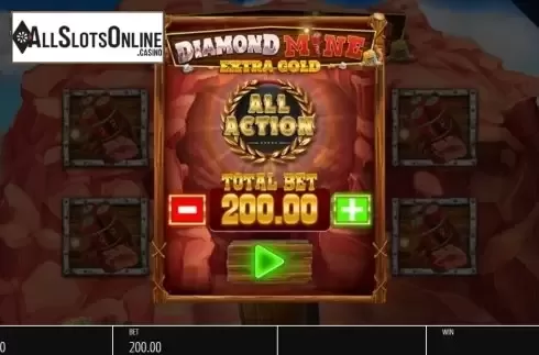 Start Screen 1. Diamond Mine Megaways All Action from Blueprint