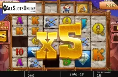 Multiplier Feature. Diamond Mine Megaways All Action from Blueprint