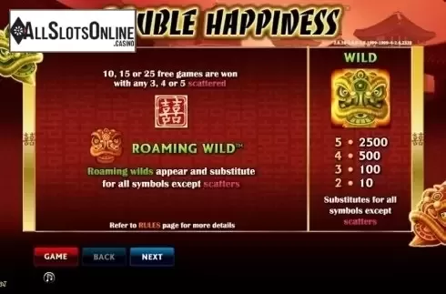 Screen2. Double Happiness (Aristocrat) from Aristocrat