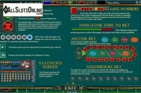 Info 2. European Roulette (EGT) from EGT
