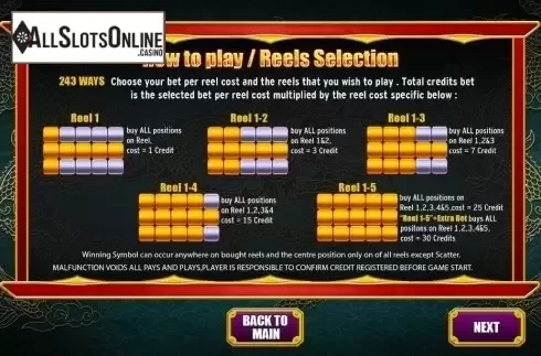 Paylines. Fortune Dragon (Vela Gaming) from Vela Gaming