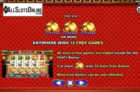 Paytable 3. God's Kitchen from Spadegaming