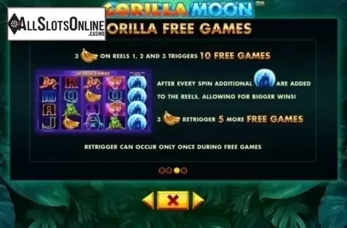 Paytable 3. Gorilla Moon from Skywind Group