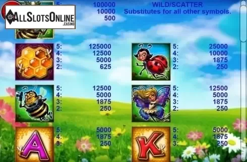 Paytable 1. Great Queen Bee from Casino Technology