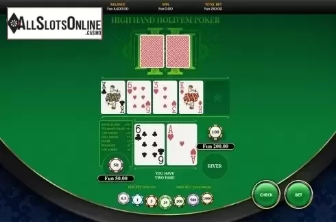 Game workflow 2. High Hand Holdem Poker(OneTouch) from OneTouch
