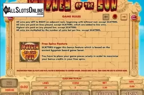 Screen2. Journey Of The Sun from Microgaming