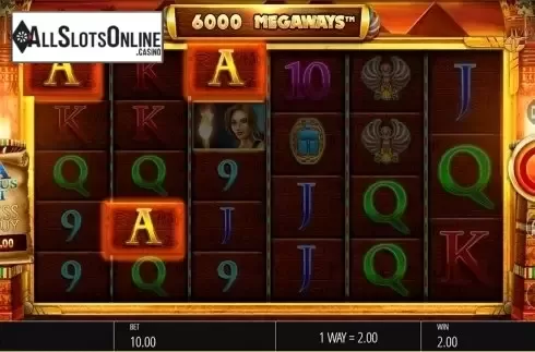 Win screen. Legacy of Ra Megaways from Blueprint