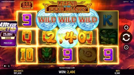 Legend of the Four Beasts slot screenshot 2