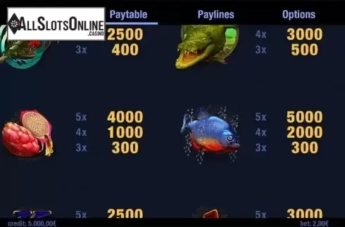 Paytable 3. Leokan from Swintt