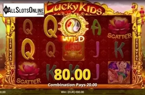 Win Screen. Lucky Kids from August Gaming