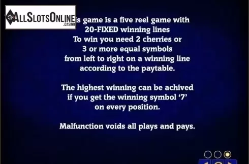 Paytable 3. Magic Seven Delux from Zeus Play
