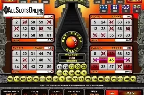 Game Screen. Mayan Bingo from Microgaming