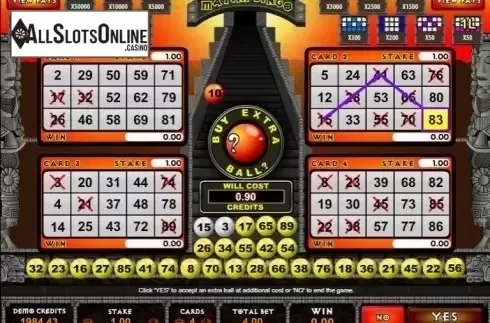 Game Screen. Mayan Bingo from Microgaming