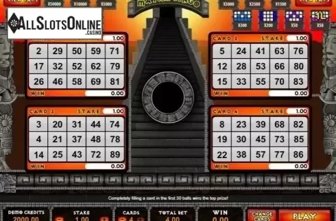 Game Screen. Mayan Bingo from Microgaming