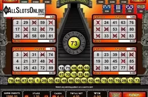 Game Screen. Mayan Bingo from Microgaming