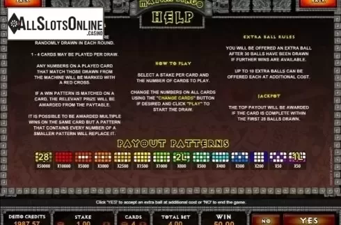 Info. Mayan Bingo from Microgaming