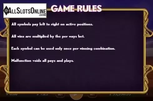 Game Rules screen