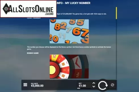 Info. My Lucky Number from Hacksaw Gaming