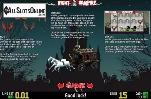 Paytable 3. Night Vampire HD from World Match