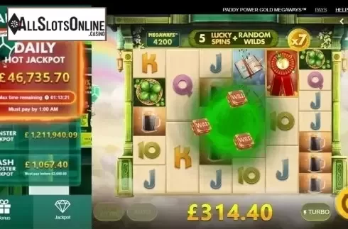 Feature. Paddy Power Gold Megaways from Red Tiger