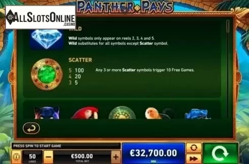 Features. Panther Pays from Playtech