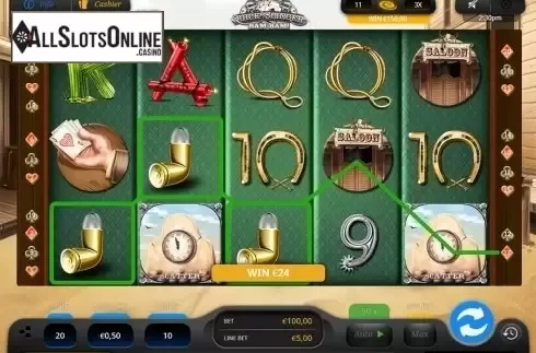 Free spins screen 2. Quick Slinger Bam Bam! from Oryx
