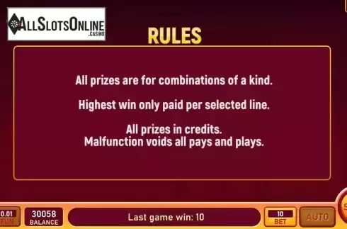 Game Rules screen