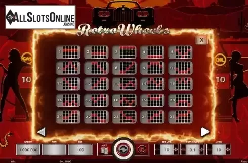 Pay Lines screen
