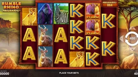 Rumble Rhino Megaways slot screenshot 1